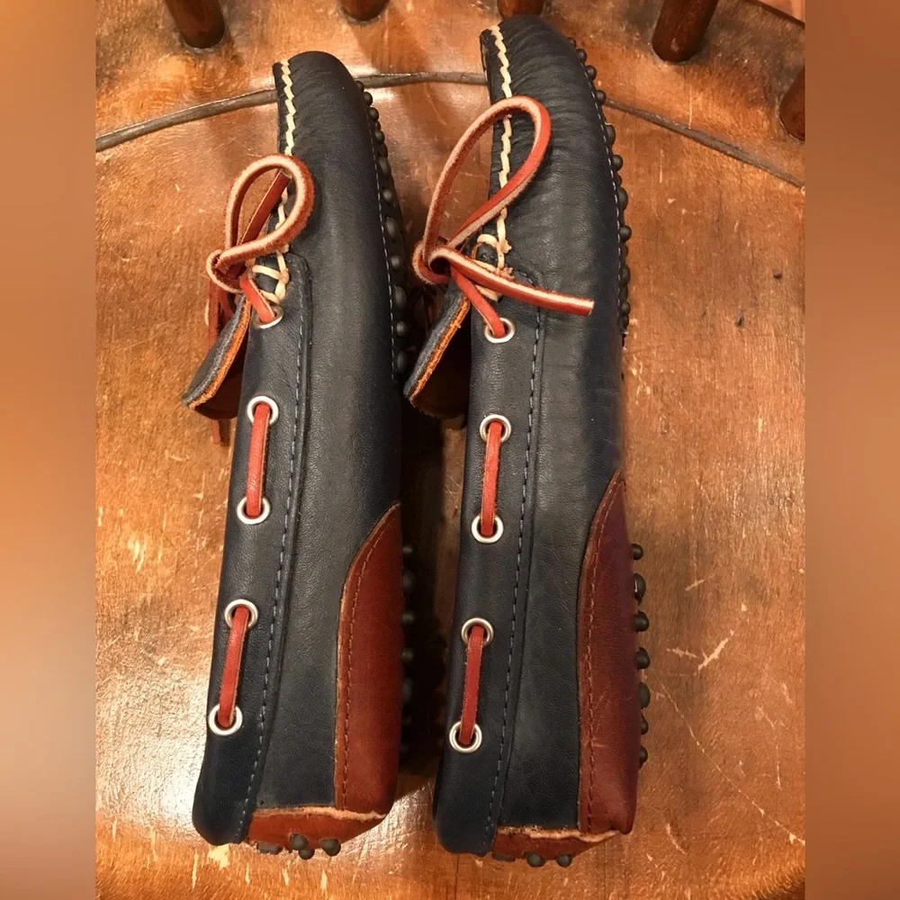Ralph Lauren Navy Soft Leather Driver - Picture 3 of 5